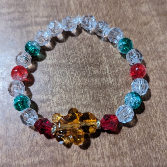 Gingerbread beaded stretch bracelet - Picture 3 of 3